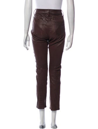 FRAME Leather Straight Leg Pants