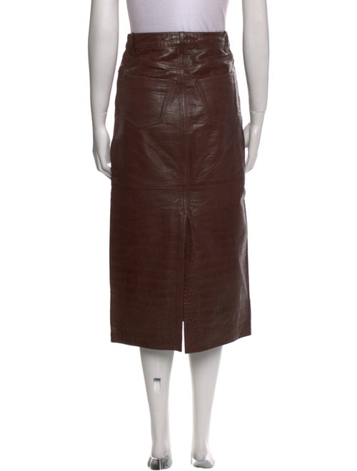 FRAME Leather Midi Length Skirt