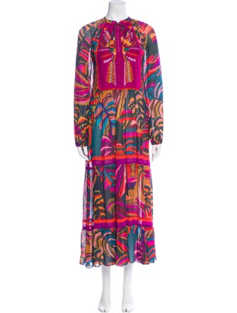 FRAME Printed Long Dress