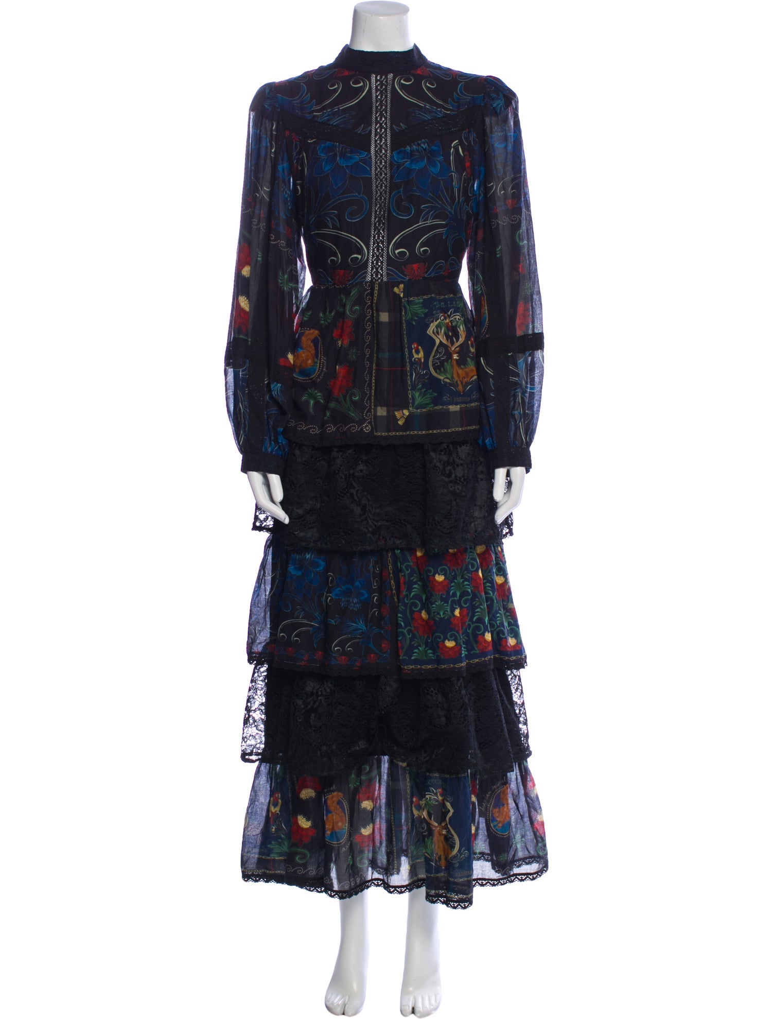 Farm Rio Floral Print Long Dress w/ Tags