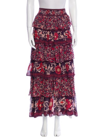 Farm Rio Floral Print Midi Length Skirt