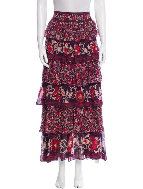 Farm Rio Floral Print Midi Length Skirt