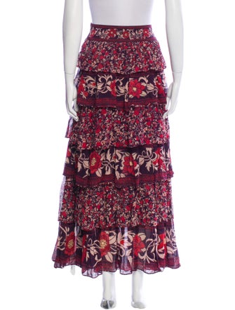 Farm Rio Floral Print Midi Length Skirt