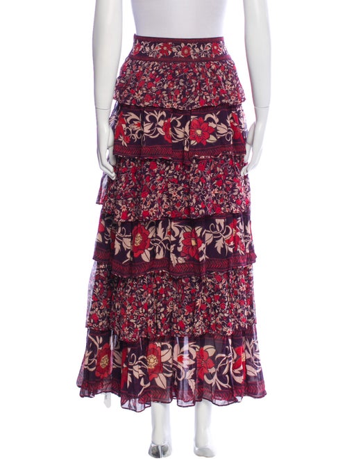 Farm Rio Floral Print Midi Length Skirt