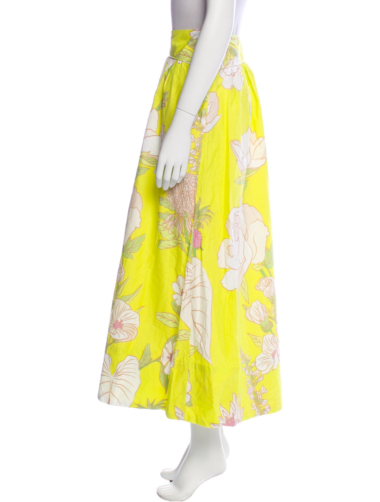 FRAME Floral Print Midi Length Skirt