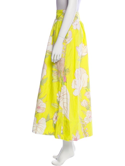 FRAME Floral Print Midi Length Skirt