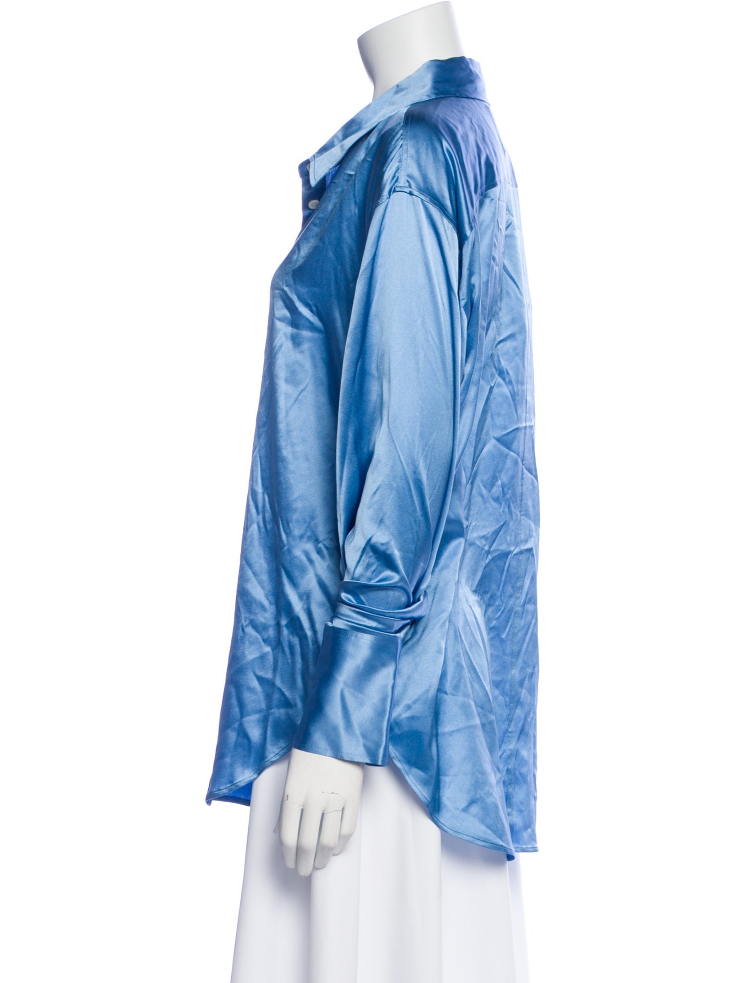 FRAME Silk Long Sleeve Button-Up Top w/ Tags