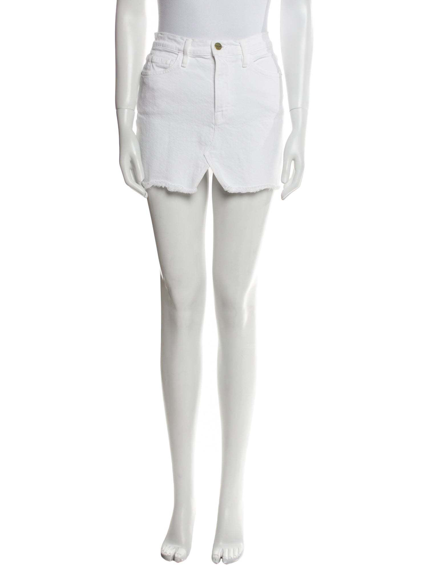 FRAME Raw-Edge Trim Mini Skirt