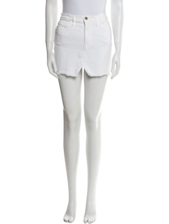 FRAME Raw-Edge Trim Mini Skirt