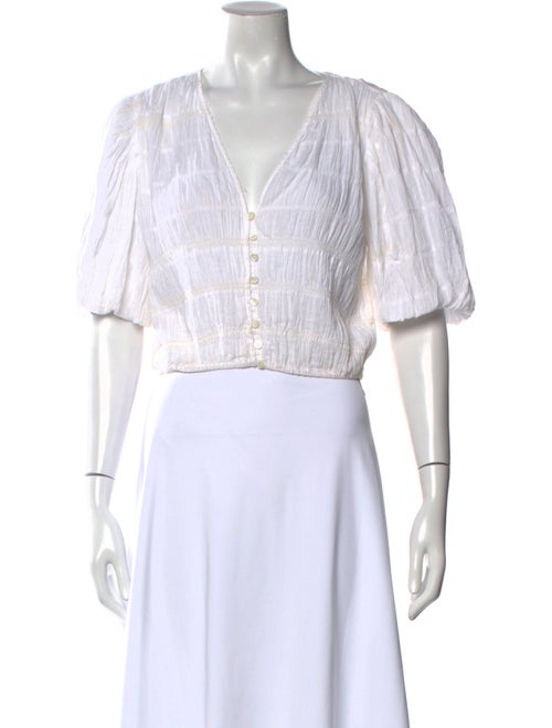 FRAME Striped V-Neck Crop Top