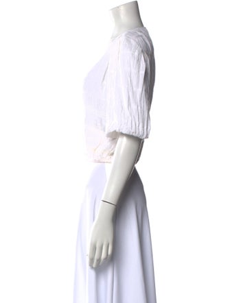 FRAME Striped V-Neck Crop Top