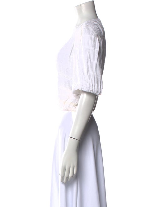 FRAME Striped V-Neck Crop Top