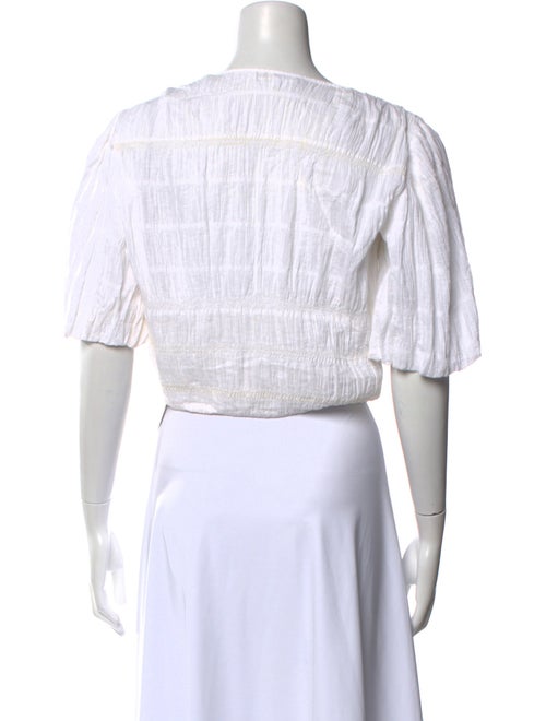 FRAME Striped V-Neck Crop Top