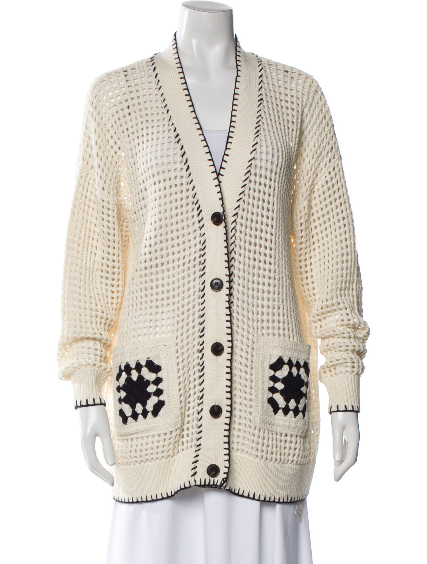 FRAME Printed V-Neck Sweater