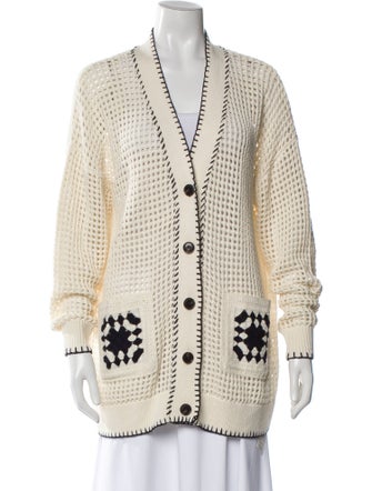 FRAME Printed V-Neck Sweater