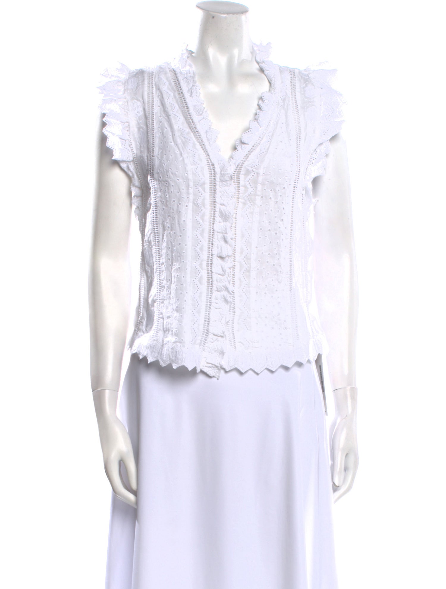 FRAME Lace Pattern V-Neck Tunic