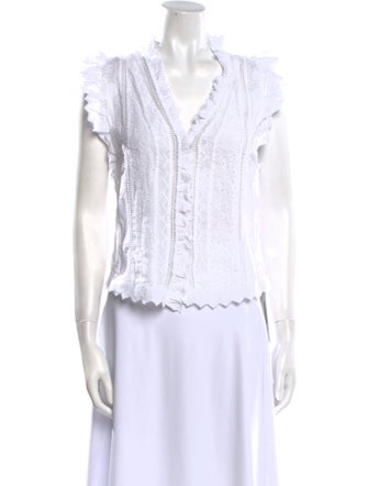 FRAME Lace Pattern V-Neck Tunic