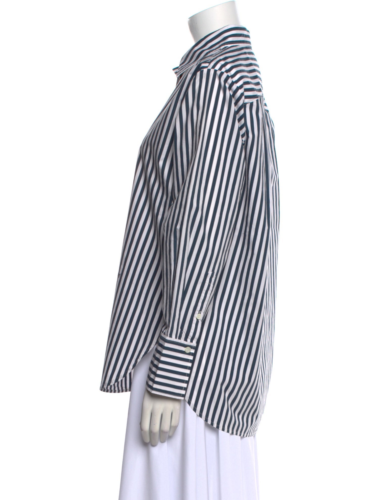 FRAME Striped Long Sleeve Button-Up Top