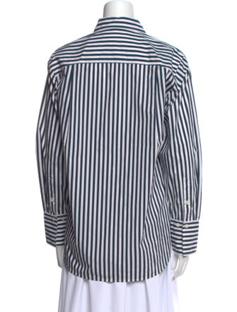 FRAME Striped Long Sleeve Button-Up Top