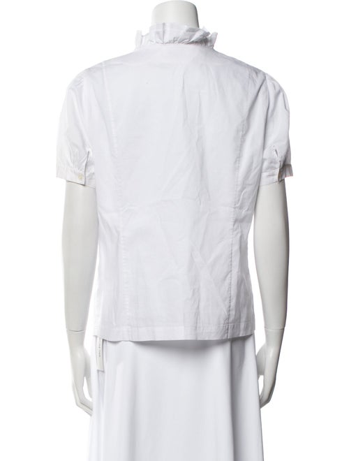 FRAME V-Neck Short Sleeve Button-Up Top