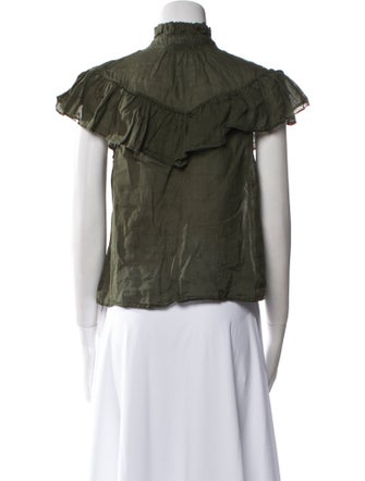 FRAME Mock Neck Short Sleeve Blouse