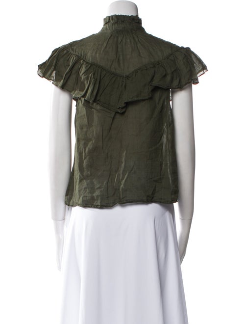 FRAME Mock Neck Short Sleeve Blouse