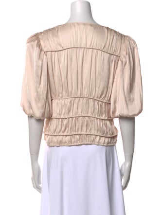 FRAME V-Neck Short Sleeve Crop Top