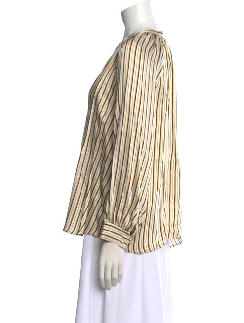 FRAME Striped V-Neck Blouse