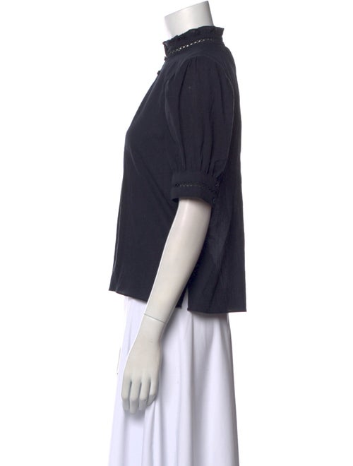 FRAME Mock Neck Short Sleeve Blouse