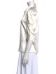 FRAME Silk Three-Quarter Sleeve Button-Up Top