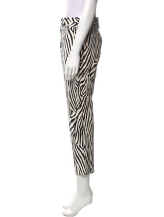 FRAME Animal Print Straight Leg Pants