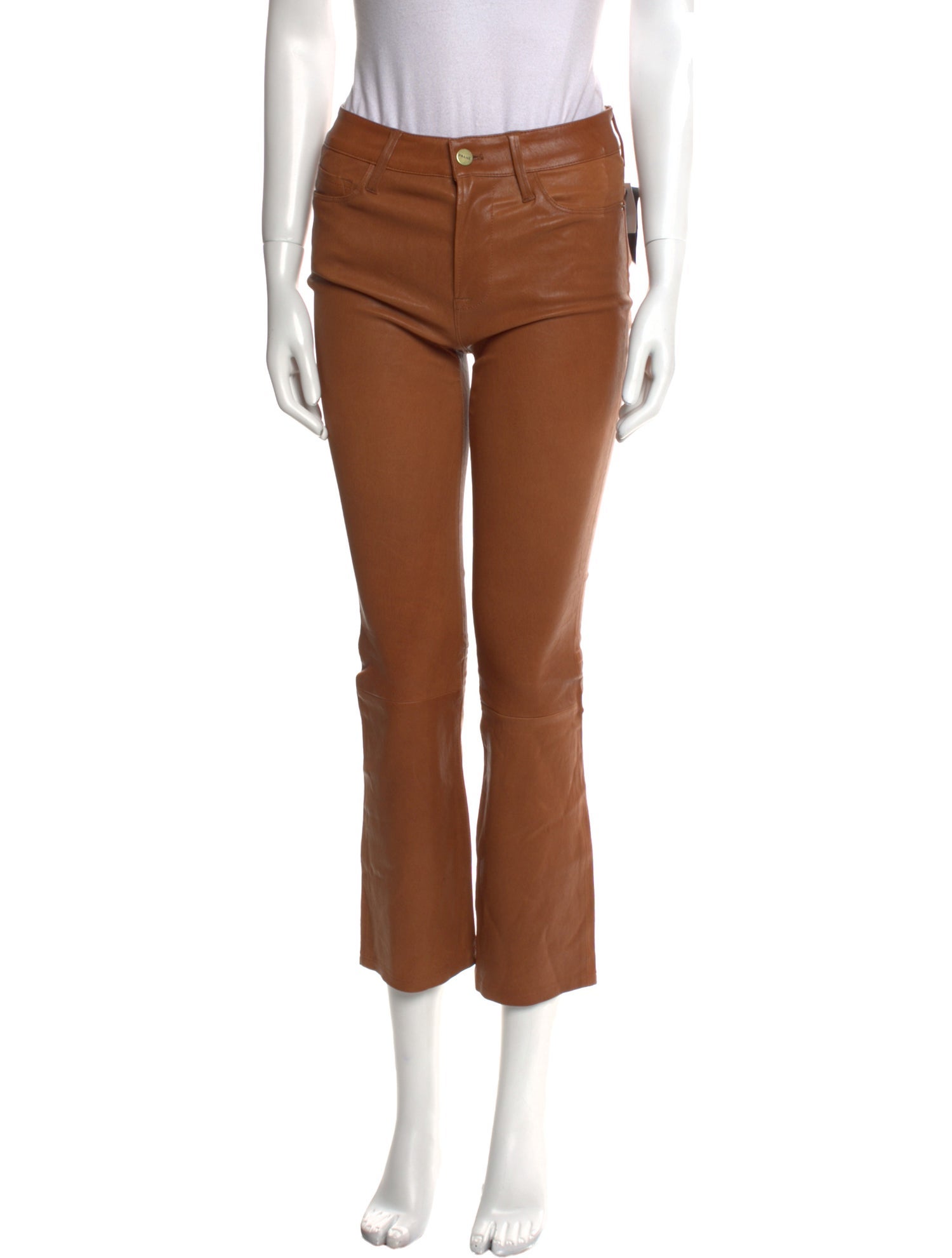 FRAME Lamb Leather Straight Leg Pants w/ Tags