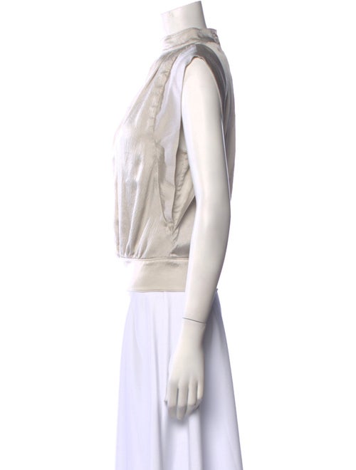 FRAME Silk Mock Neck Crop Top