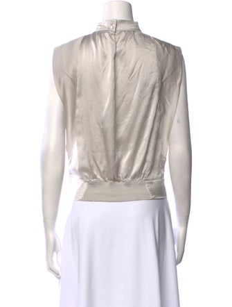 FRAME Silk Mock Neck Crop Top