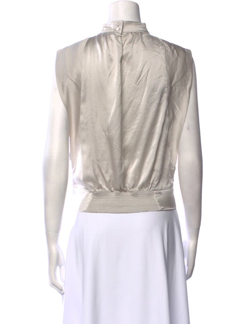 FRAME Silk Mock Neck Crop Top