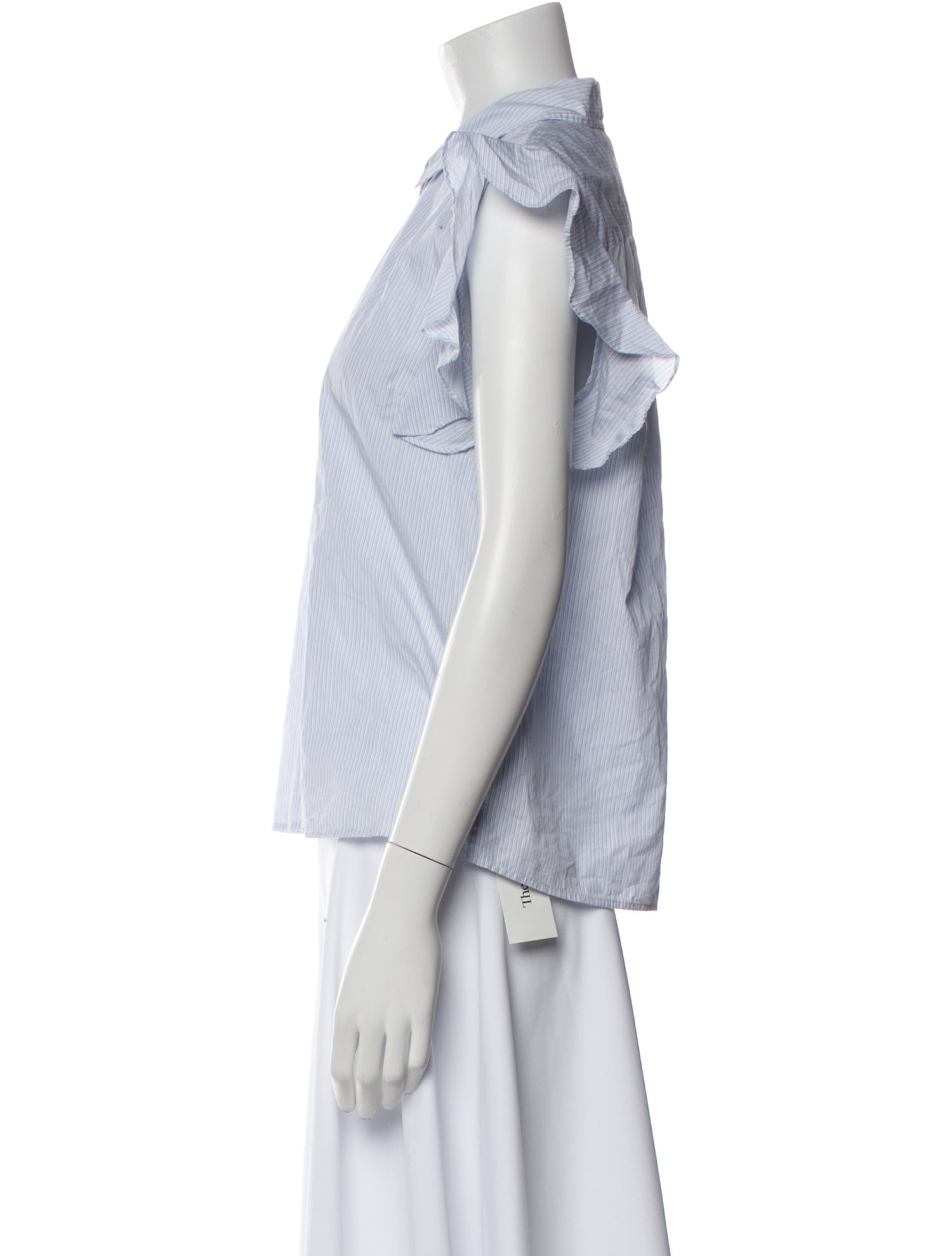 FRAME Striped Short Sleeve Button-Up Top