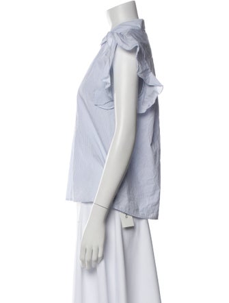 FRAME Striped Short Sleeve Button-Up Top