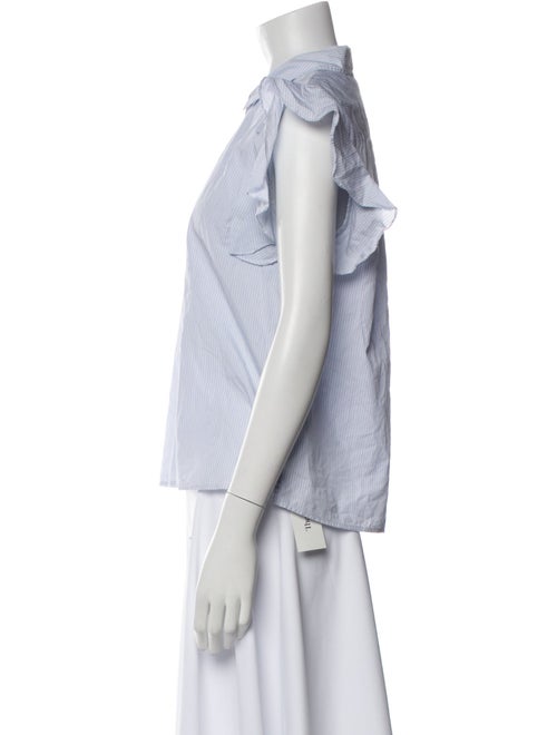 FRAME Striped Short Sleeve Button-Up Top