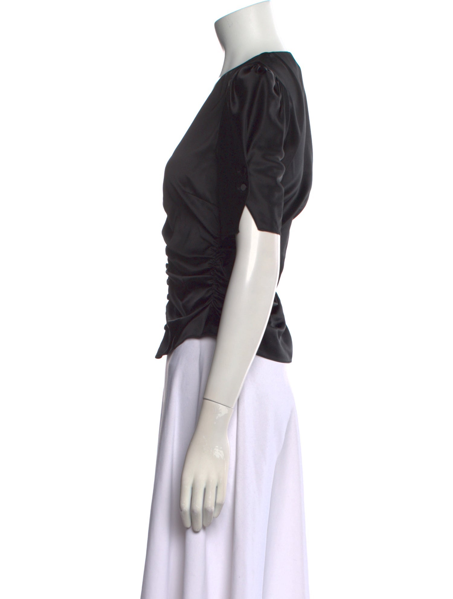 FRAME Silk V-Neck Crop Top