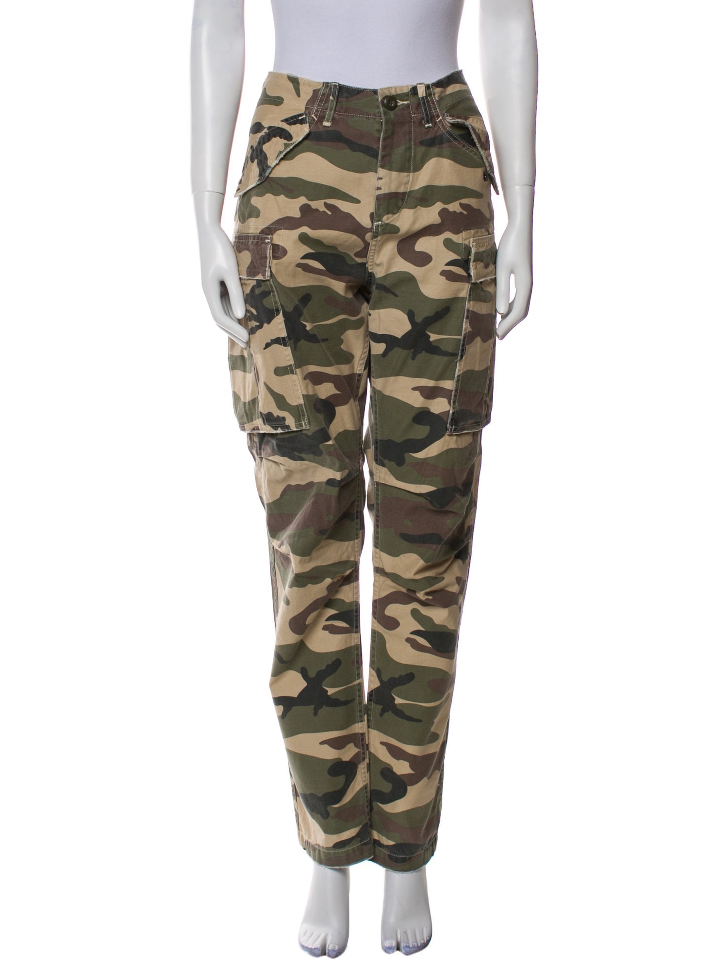 FRAME Camouflage Print Straight Leg Pants