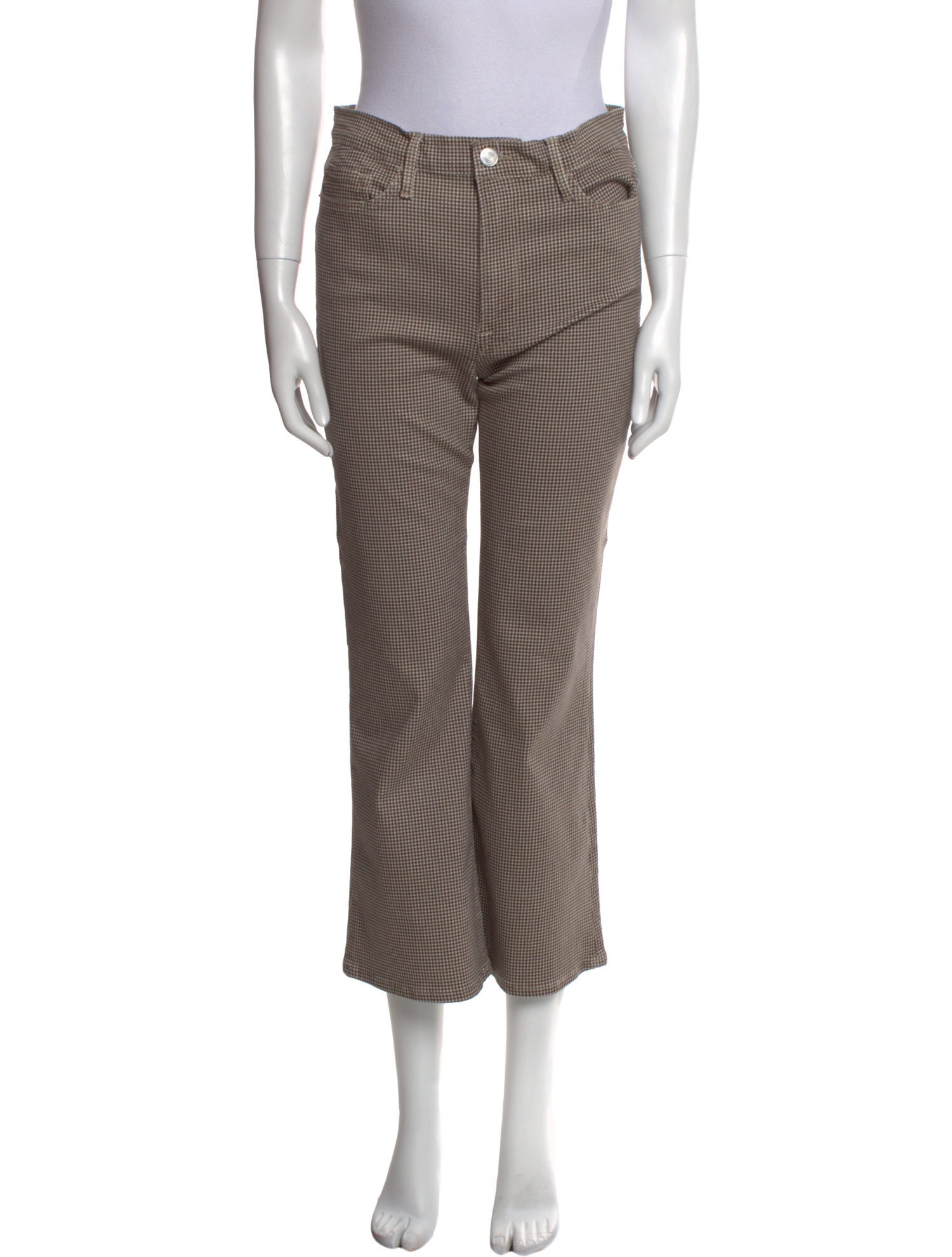 FRAME Plaid Print Wide Leg Pants