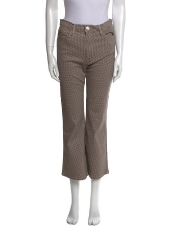 FRAME Plaid Print Wide Leg Pants