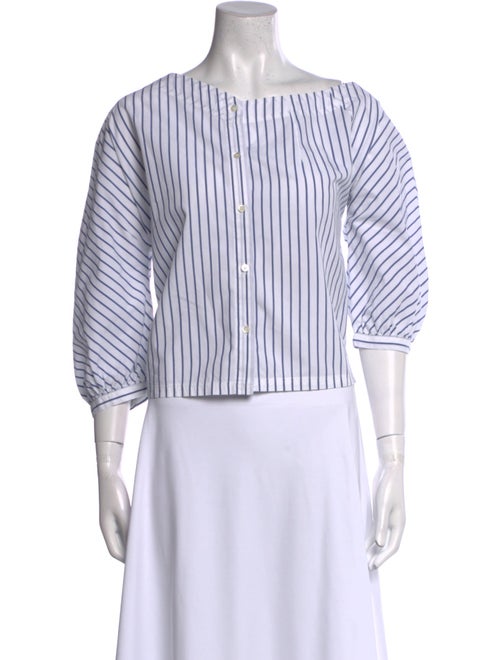 FRAME Striped Scoop Neck Crop Top