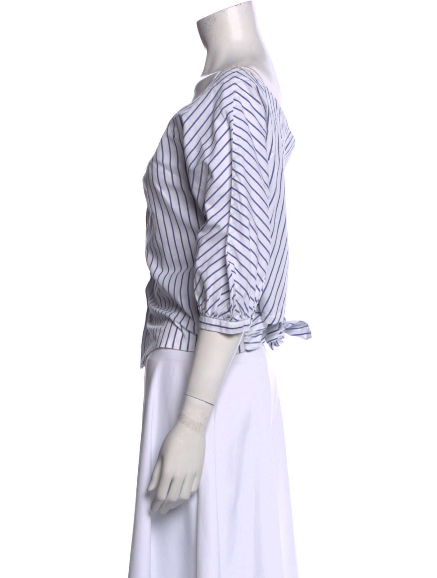 FRAME Striped Scoop Neck Crop Top