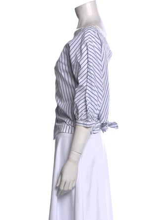 FRAME Striped Scoop Neck Crop Top