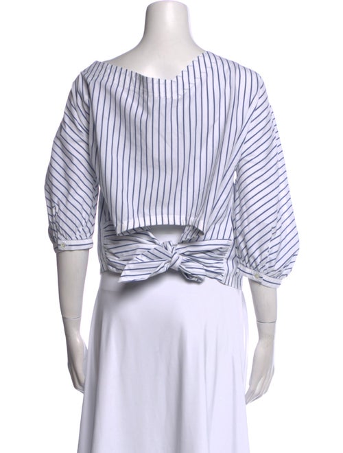 FRAME Striped Scoop Neck Crop Top