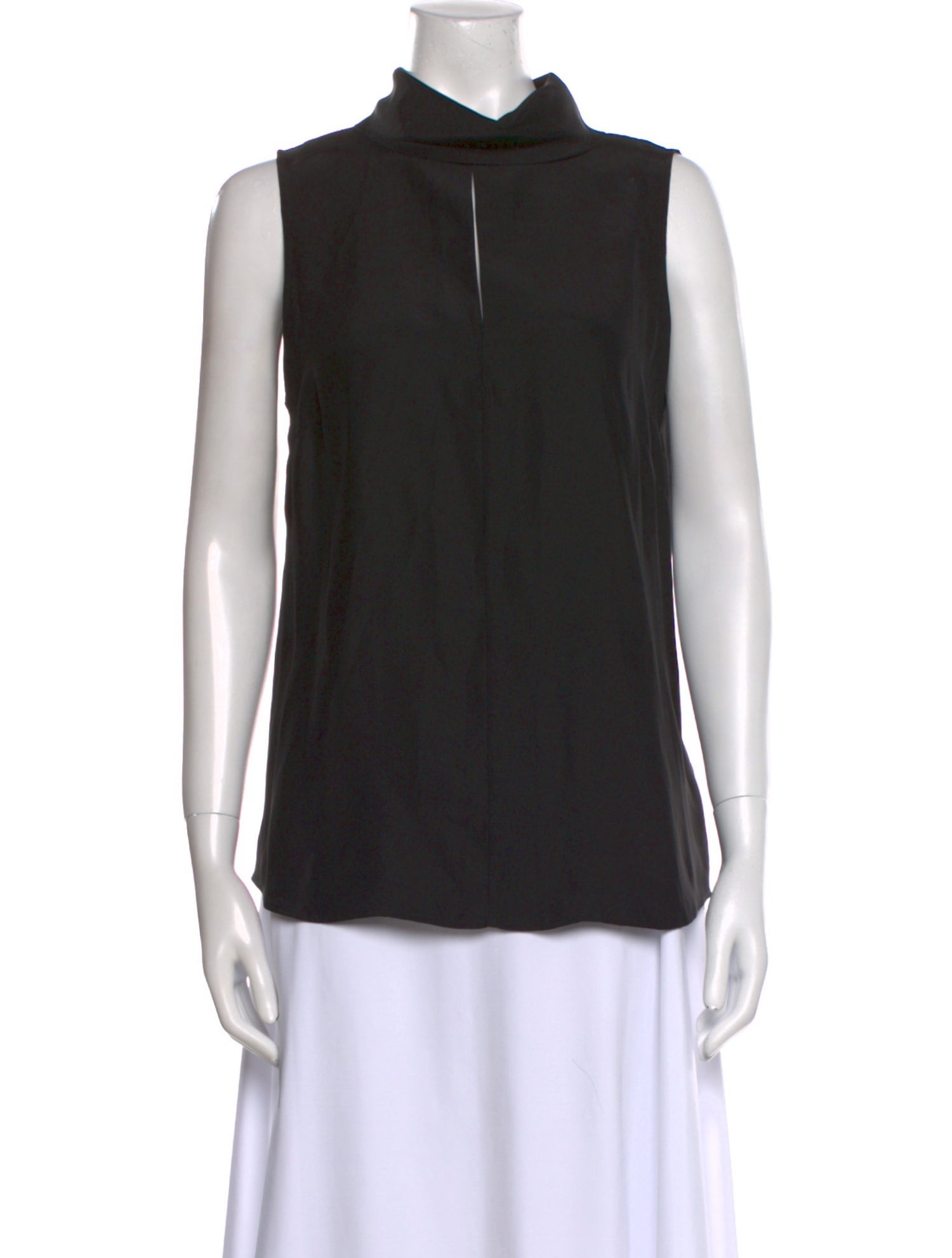 FRAME Silk Mock Neck Top