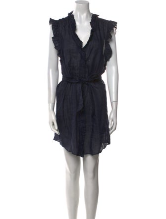 FRAME V-Neck Mini Dress