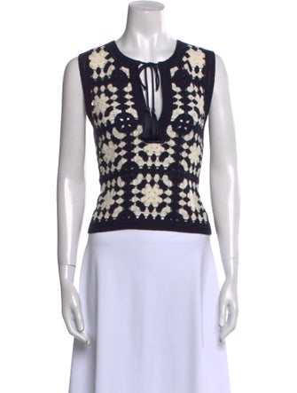 FRAME Printed V-Neck Top