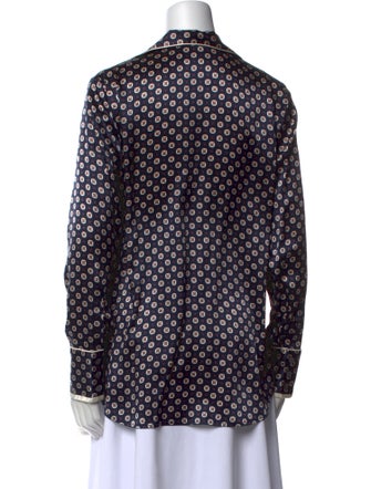 FRAME Silk Printed Button-Up Top